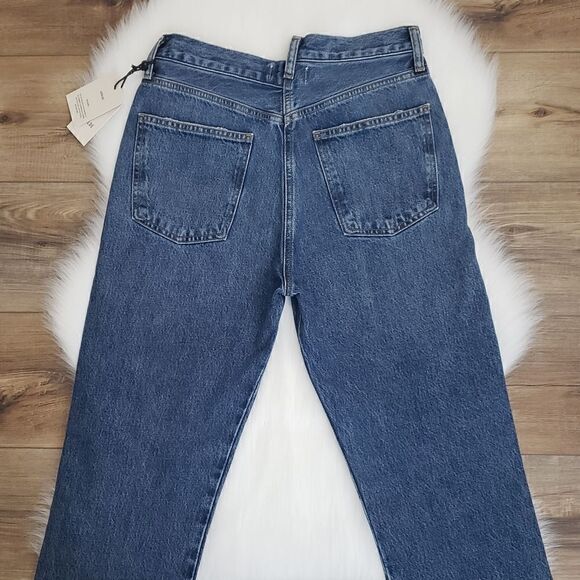 Agolde Criss Cross High Rise Straight Dark Wash Jeans In Range NWT - Picture 12 of 15